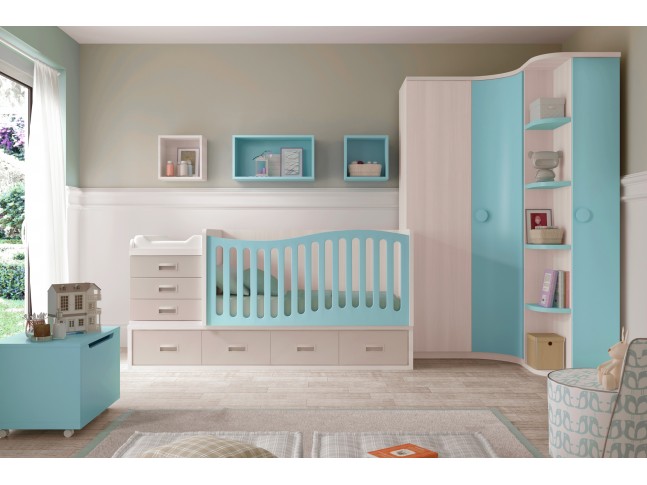 Chambre évolutive avec lit pour bébé garçon - GLICERIO