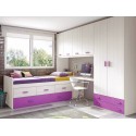 Chambre de  fille ado composition L019 avec lit gigogne - GLICERIO