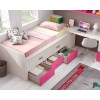 Chambre ado fille composition L020 avec lit gigogne - GLICERIO