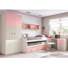 Chambre ado fille composition L020 avec lit gigogne - GLICERIO