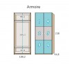Chambre enfant complete composition L100 avec lit gigogne - GLICERIO