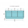 Chambre ado design composition L101 avec lit 3 coffres - GLICERIO
