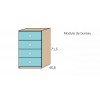 Chambre pour enfant composition L103 avec lit gigogne - GLICERIO