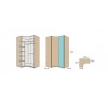 Chambre enfant originale composition L104 avec lit 3 coffres - GLICERIO