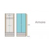 Chambre enfant garcon composition L105 avec lit gigogne - GLICERIO