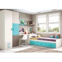 Chambre enfant garcon composition L108 avec lit 3 coffres - GLICERIO