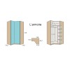 Chambre ado fille composition L110 avec lit 3 coffres - GLICERIO
