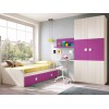 Chambre complète fille composition L111 avec lit gigogne - GLICERIO