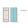 Chambre pour ado fille composition L112 avec lit 2 coffres - GLICERIO
