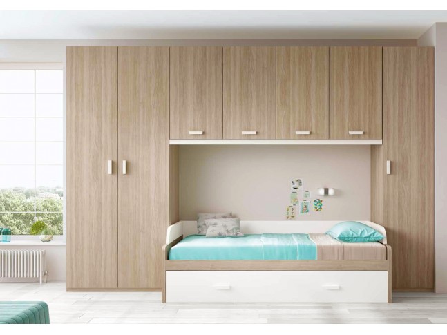 Chambre pour ado composition L114 avec lit gigogne - GLICERIO