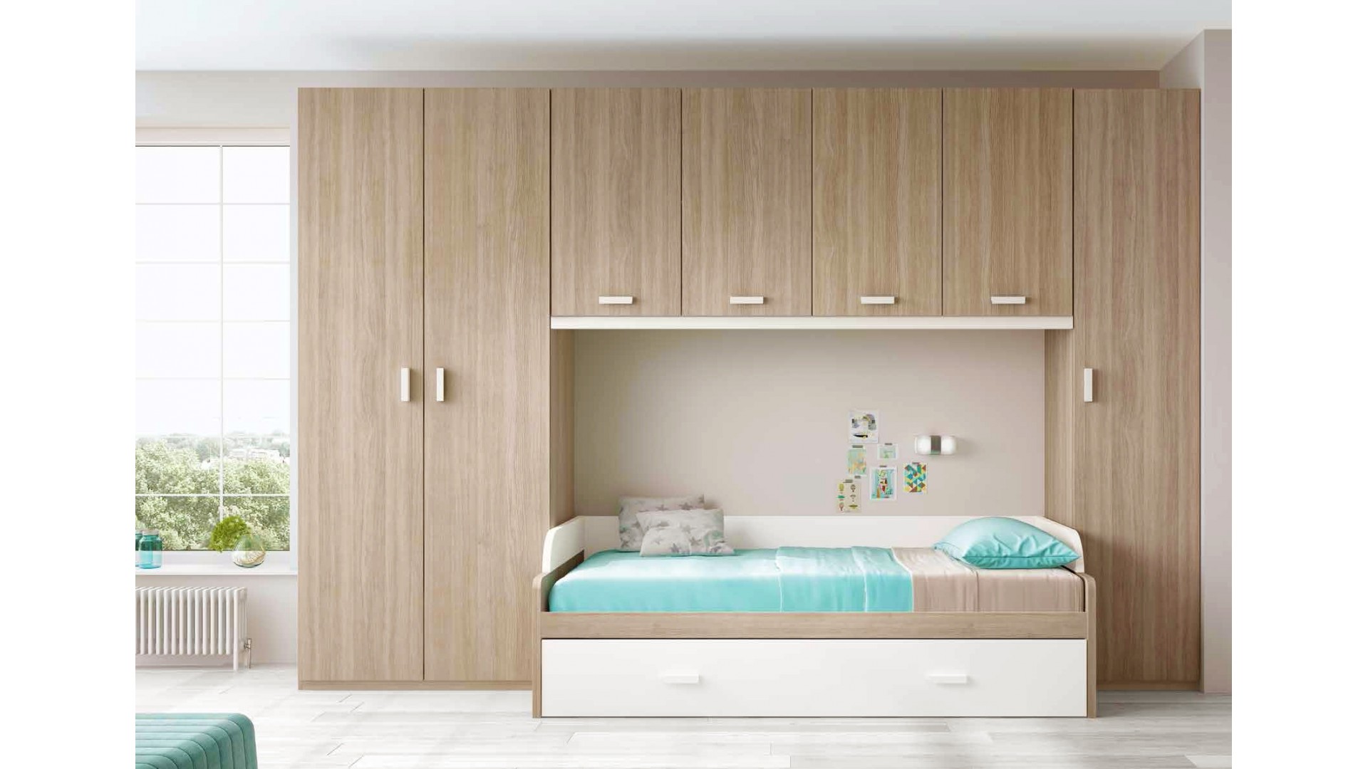 Chambre pour ado composition L114 avec lit gigogne - GLICERIO