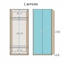 Chambre pour ado composition L114 avec lit gigogne - GLICERIO