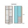 Chambre enfant avec lit 1 personne L301 avec lit 1 personne - GLICERIO