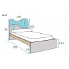 Chambre fille composition L303 avec lit 1 personne - GLICERIO