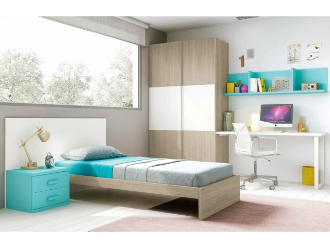 Chambre enfant composition L304 avec lit 1 personne - GLICERIO
