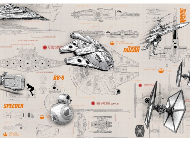  Poster XXL Star Wars Blueprints - Panoramique - KOMAR