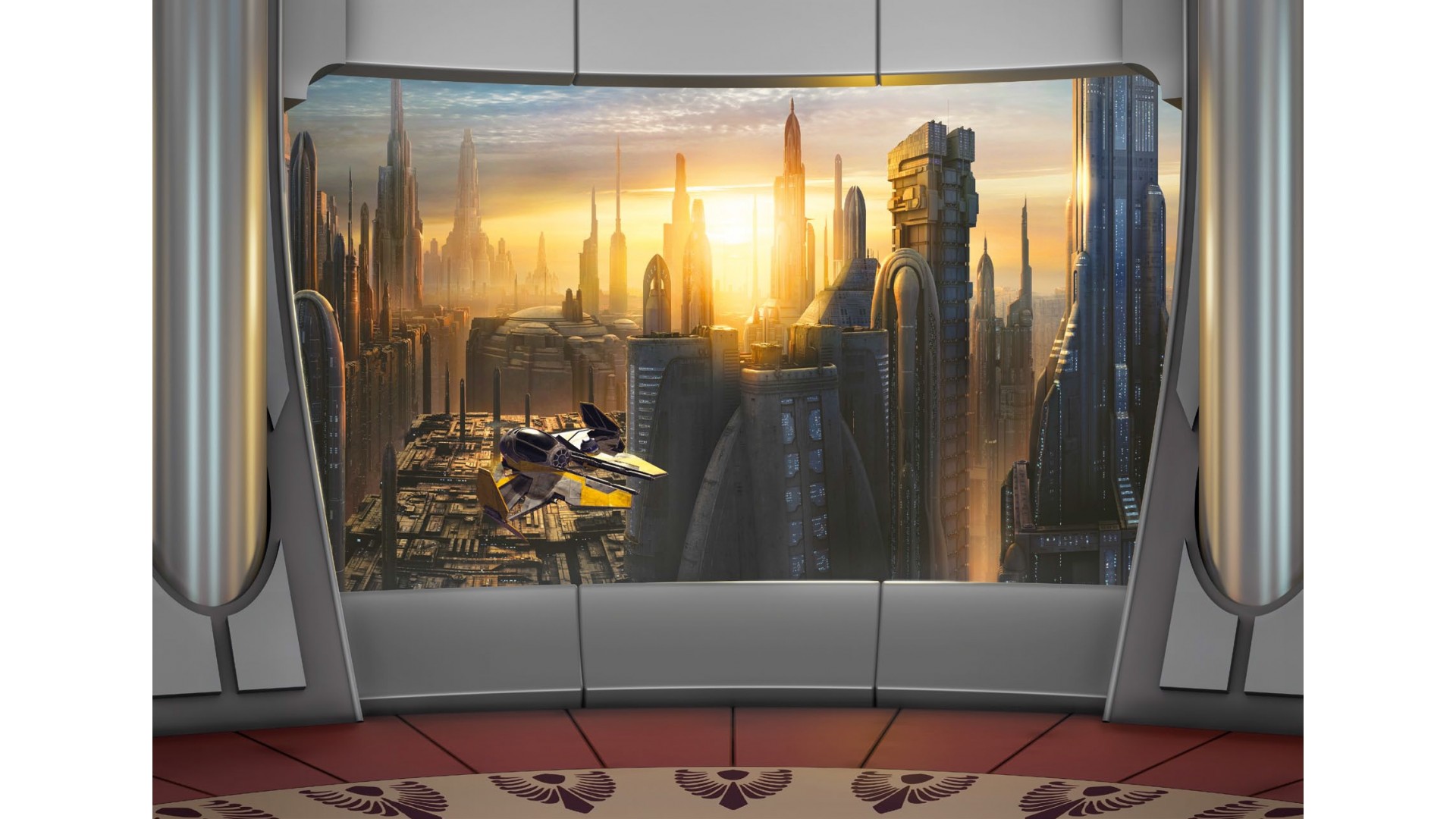  Poster XXL Star Wars planète Coruscant - Panoramique - KOMAR