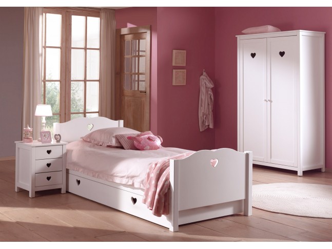 Lit fillette chambre EMILIE avec couchage 90x200 cm - SONUIT