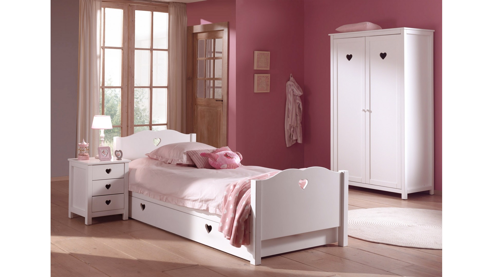 Lit fillette chambre EMILIE avec couchage 90x200 cm - SONUIT