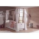 Lit baldaquin enfant chambre EMILIE avec couchage 90x200 cm - SONUIT