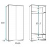 Chambre enfant avec lit escamotable horizontal & bureau PERSONNALISABLE F350 - GLICERIO