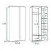 Chambre enfant avec lit armoire escamotable couchage de 140 x 190 PERSONNALISABLE F364 - GLICERIO