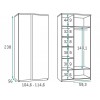 Chambre enfant avec lit armoire escamotable couchage de 140 x 190 PERSONNALISABLE F364 - GLICERIO