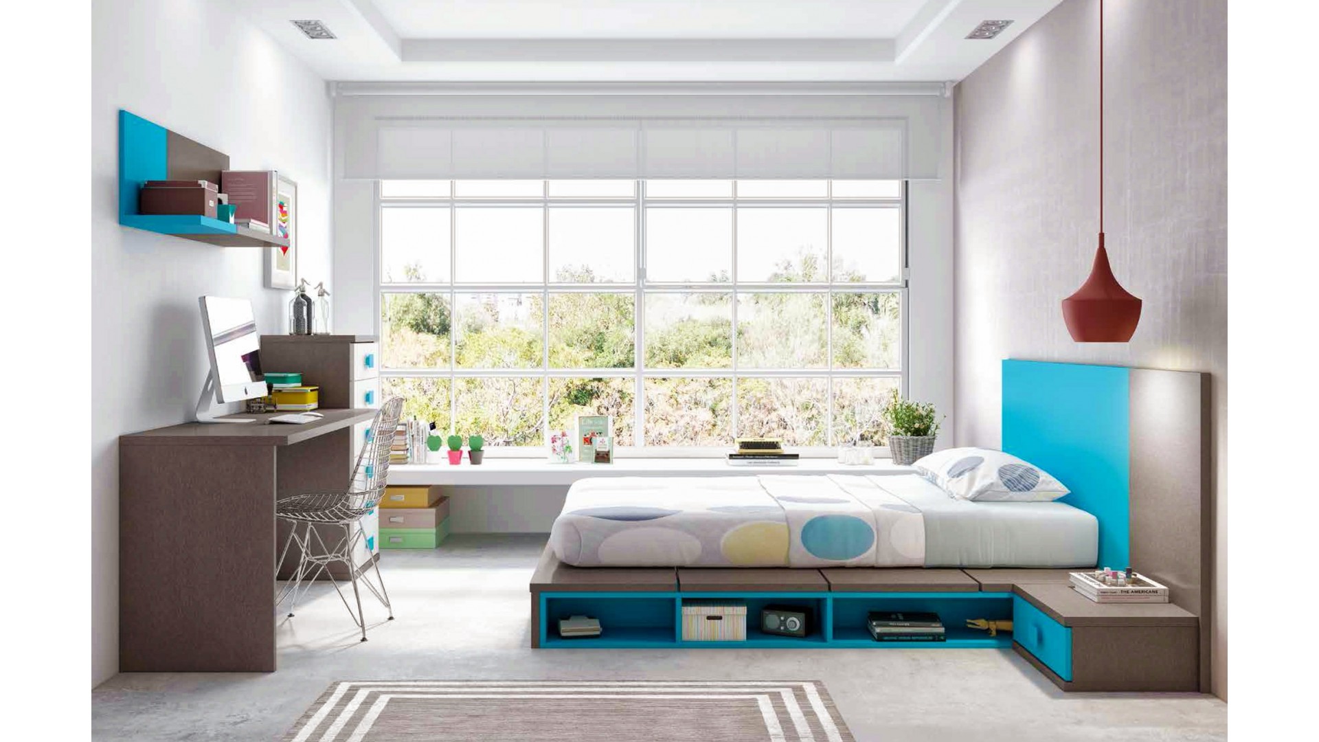 Chambre avec lit japonais futon "couchage 140 x 190" PERSONNALISABLE F465 - GLICERIO