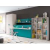 Chambre enfant avec lit escamotable mural et son bureau amovible PERSONNALISABLE F407 - GLICERIO