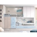 Lit superposé avec rangement & lit gigogne PERSONNALISABLE F259-2 - GLICERIO