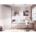 Chambre enfant fille avec lit gigogne PERSONNALISABLE F002 - GLICERIO