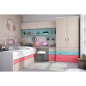 Chambre ado fille avec lit gigogne PERSONNALISABLE F069 - GLICERIO