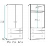 Chambre ado fille avec lit gigogne PERSONNALISABLE F069 - GLICERIO