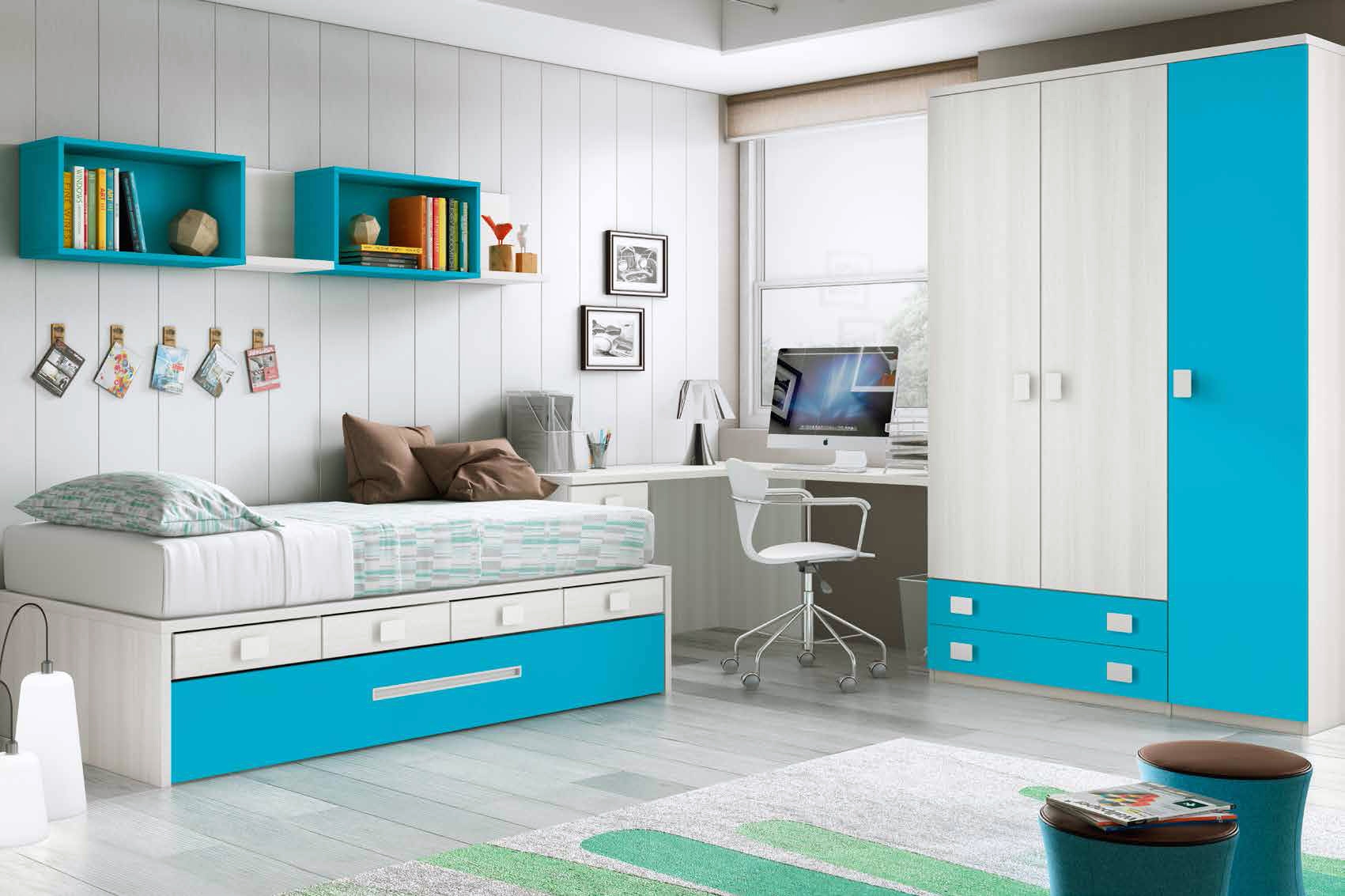 Chambre enfant garcon design avec lit gigogne GLICERIO Chambre enfant garcon design avec lit gigogne GLICERIO