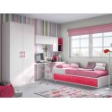 Chambre pour ado fille avec lit 4 coffres PERSONNALISABLE F154 - GLICERIO