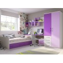 Chambre ado fille PERSONNALISABLE avec lit banquette F167 - GLICERIO