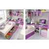 Chambre ado fille PERSONNALISABLE avec lit banquette F167 - GLICERIO